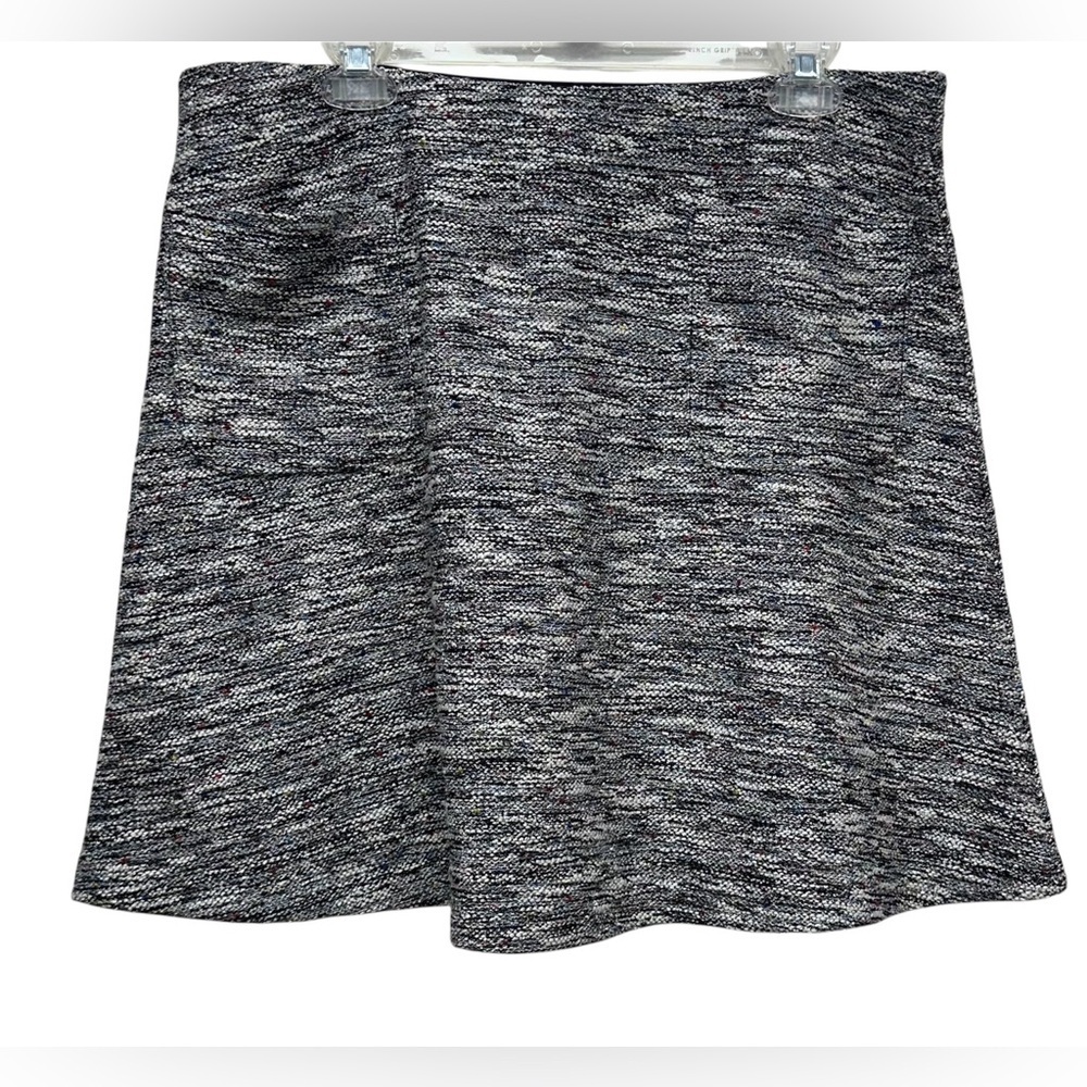 LOFT Women’s Sz L Black White Speckled Multi Colored A-Line Skirt NEW